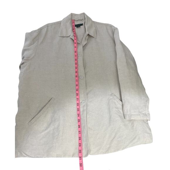 VTG J.Crew Linen Button Front Blazer Unstructured Beige Men's Sz Large Classic - Picture 9 of 11